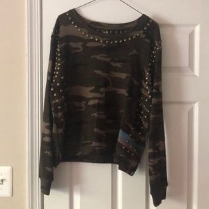 Robins Jean studded camouflage sweater